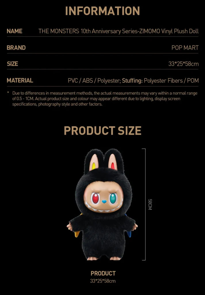 ✨THE MONSTERS 10th Anniversary Series-ZIMOMO Vinyl Plush Doll (Pre-Order)✨