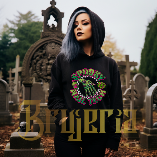 Spooky nail tech hoddie & tshirt set